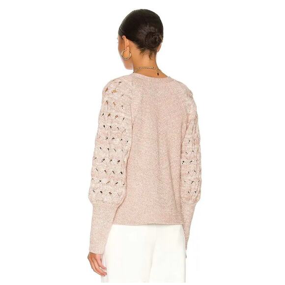 Jonathan Simkhai Olive Sweater Cardigan Ivory Dust Revolve Boho Casual Size S - Picture 8 of 10